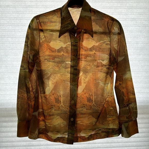 70’s amazing polyester Disco shirt size Small - Picture 3 of 6